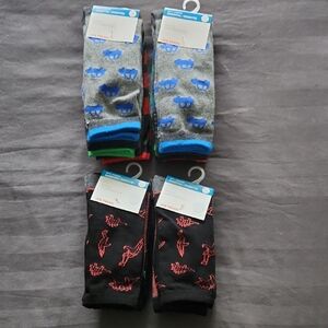 Boys Joe Fresh Patterned Socks - Dinosaurs, Cars, Stripes.  Shoe Sz 3 -6